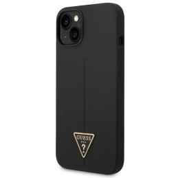 Guess Silicone Triangle dėklas iPhone 14 Plus - juodas