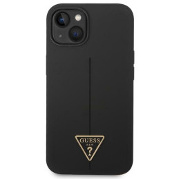 Guess Silicone Triangle dėklas iPhone 14 Plus - juodas