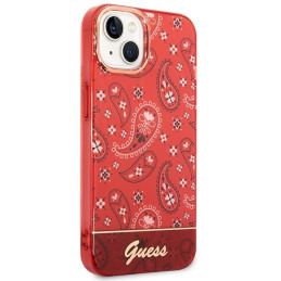 Guess GUHCP14SHGBNHR iPhone 14 6,1 colio raudonas / raudonas kietas dėklas Bandana Paisley