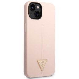 Guess Silicone Triangle dėklas iPhone 14 - rožinis