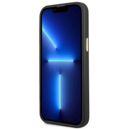 Guess 4G Vintage Gold Logo dėklas, skirtas iPhone 14 Pro Max - juodas