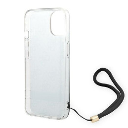 Guess 4G Print Strap dėklas, skirtas iPhone 14 Plus - juodas