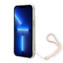 Guess 4G Print Strap dėklas iPhone 14 Plus - rožinis