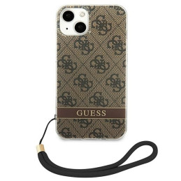 Guess 4G Print Strap dėklas iPhone 14 - rudas