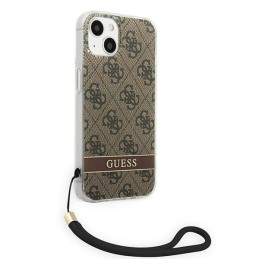 Guess 4G Print Strap dėklas iPhone 14 - rudas