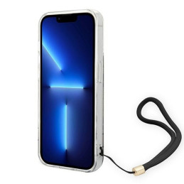 Guess 4G Print Strap dėklas, skirtas iPhone 14 Pro Max - rudas