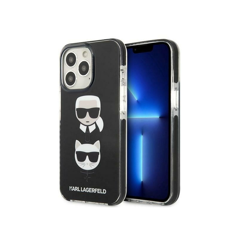Karl Lagerfeld Karl&Choupette Head dėklas iPhone 13 Pro Max - juodas