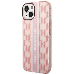Karl Lagerfeld Mono Vertical Stripe dėklas iPhone 14 Plus - rožinis