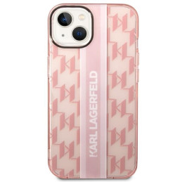 Karl Lagerfeld Mono Vertical Stripe dėklas iPhone 14 Plus - rožinis