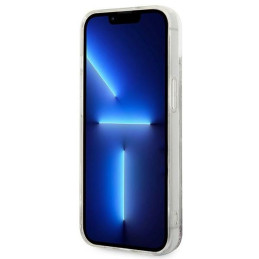 Karl Lagerfeld Liquid Glitter Monogram dėklas iPhone 14 Plus - sidabrinis