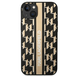 Karl Lagerfeld Monogram Stripe dėklas iPhone 14 Plus - rudas