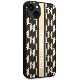 Karl Lagerfeld Monogram Stripe dėklas iPhone 14 Plus - rudas