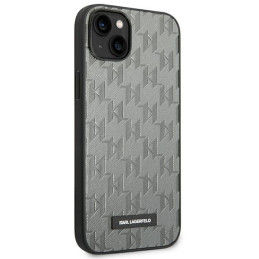 Karl Lagerfeld Saffiano Mono Metal Logo dėklas, skirtas iPhone 14 Plus - pilkas