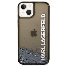 Karl Lagerfeld Liquid Glitter Elong dėklas iPhone 14 - juodas