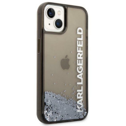 Karl Lagerfeld Liquid Glitter Elong dėklas iPhone 14 - juodas