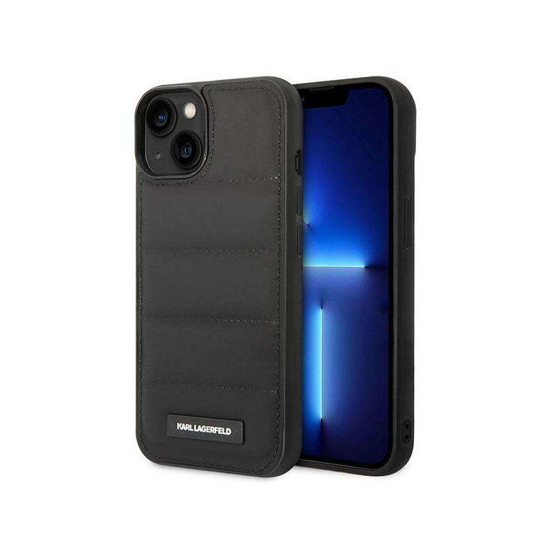 Karl Lagerfeld Puffy Elongated Logo dėklas iPhone 14 - juodas