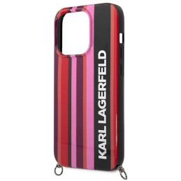 Karl Lagerfeld Color Stripes Strap dėklas iPhone 14 Pro Max - rožinis