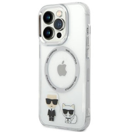 Karl Lagerfeld Karl&Choupette Aluminium MagSafe dėklas iPhone 14 Pro - skaidrus