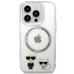 Karl Lagerfeld Karl&Choupette Aluminium MagSafe dėklas iPhone 14 Pro - skaidrus