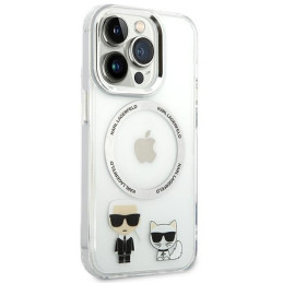Karl Lagerfeld Karl&Choupette Aluminium MagSafe dėklas iPhone 14 Pro - skaidrus