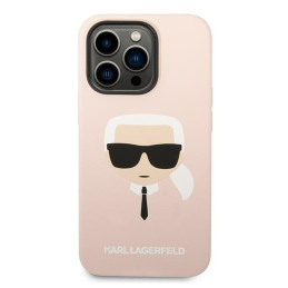 Karl Lagerfeld Silicone Karl& 39 s Head MagSafe dėklas iPhone 14 Pro - šviesiai rožinis