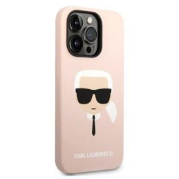 Karl Lagerfeld Silicone Karl& 39 s Head MagSafe dėklas iPhone 14 Pro - šviesiai rožinis