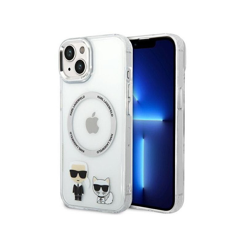 Karl Lagerfeld Karl&Choupette Aluminium MagSafe dėklas iPhone 14 Plus - skaidrus