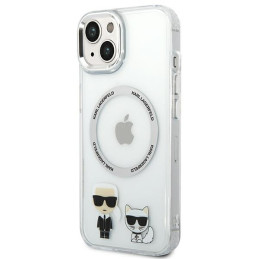 Karl Lagerfeld Karl&Choupette Aluminium MagSafe dėklas iPhone 14 Plus - skaidrus