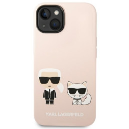 Karl Lagerfeld Silicone Karl&Choupette MagSafe dėklas iPhone 14 Plus - šviesiai rožinis