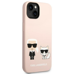 Karl Lagerfeld Silicone Karl&Choupette MagSafe dėklas iPhone 14 Plus - šviesiai rožinis