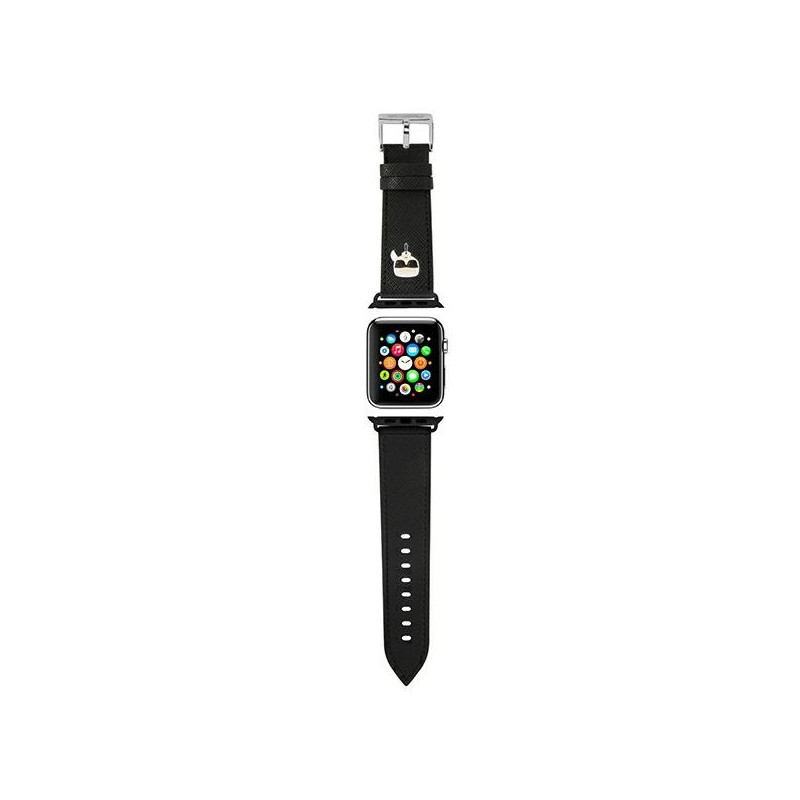 Karl Lagerfeld Saffiano Karl galvos dirželis Apple Watch 38/ 40/ 41mm - juodas