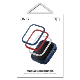 Rėmas Uniq Moduo 3in1 dėklui Apple Watch 4/ 5/ 6/ 7/ 8/ SE/ SE2 44/ 45mm - mėlyna, raudona, balta