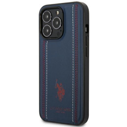 JAV Polo Assn byla Leather Stitch iPhone 14 Pro - tamsiai mėlyna