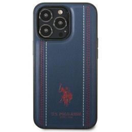 JAV Polo Assn byla Leather Stitch iPhone 14 Pro - tamsiai mėlyna