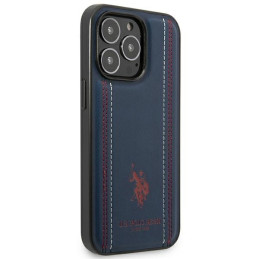 JAV Polo Assn byla Leather Stitch iPhone 14 Pro - tamsiai mėlyna