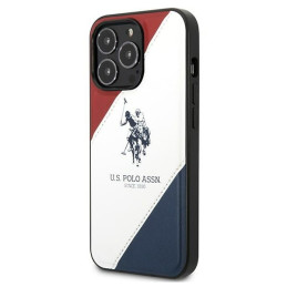 JAV Polo Assn byla Trispalvė reljefinė, skirta iPhone 14 Pro – balta
