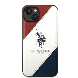 JAV Polo Assn byla Trispalvė Reljefinė, skirta iPhone 14 Plus – balta