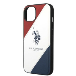 JAV Polo Assn byla Trispalvė Reljefinė, skirta iPhone 14 Plus – balta