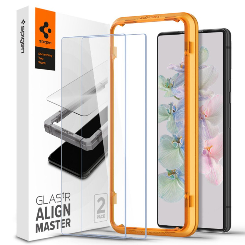 Spigen ALM Glas.tR Plonas grūdintas stiklas, skirtas Google Pixel 7 - 2 vnt.