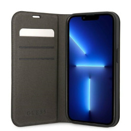 Guess GUBKP14XHG4SHK iPhone 14 Pro Max 6,7" juodos/ juodos knygos 4G vintage auksinis logotipas