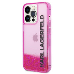 Karl Lagerfeld Liquid Glitter Elong dėklas iPhone 14 Pro Max - rožinis