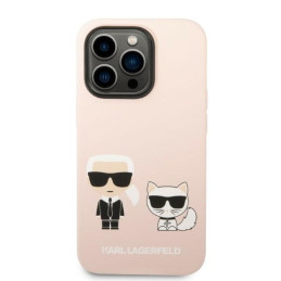 Karl Lagerfeld Silicone Karl&Choupette MagSafe dėklas iPhone 14 Pro - šviesiai rožinis