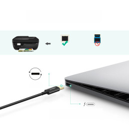 Ugreen kabelis spausdintuvui USB-C - USB-B 480Mb/ s 2m juodas (US241)