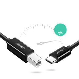 Ugreen kabelis spausdintuvui USB-C - USB-B 480Mb/ s 2m juodas (US241)