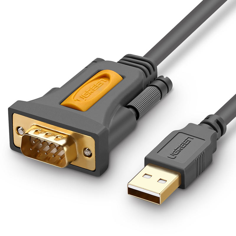 Ugreen USB-A – DB9 RS-232 adapterio laidas, 1,5 m pilkas (CR104)