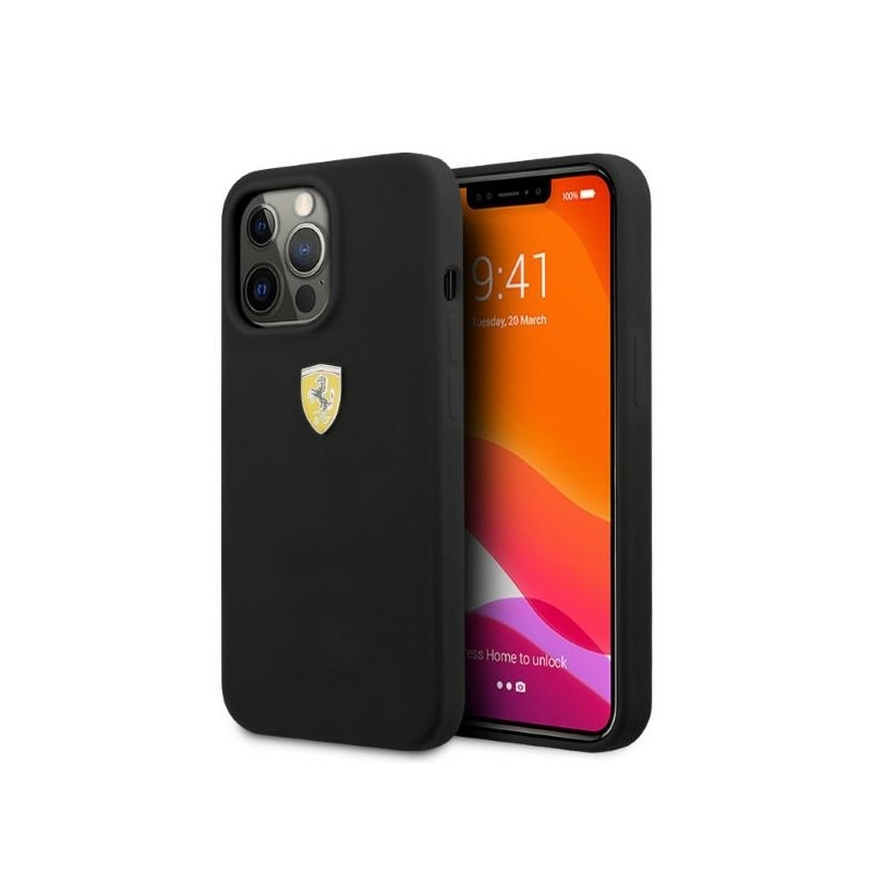 Ferrari Silicone MagSafe dėklas, skirtas iPhone 13 Pro / iPhone 13 - juodas