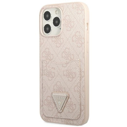 Guess 4G Triangle Logo Cardslot dėklas, skirtas iPhone 13 Pro Max - rožinis
