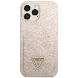 Guess 4G Triangle Logo Cardslot dėklas, skirtas iPhone 13 Pro Max - rožinis