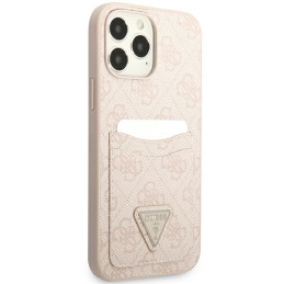 Guess 4G Triangle Logo Cardslot dėklas, skirtas iPhone 13 Pro Max - rožinis
