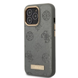 Guess Peony Logo Plate MagSafe dėklas iPhone 13 Pro / iPhone 13 - pilkas